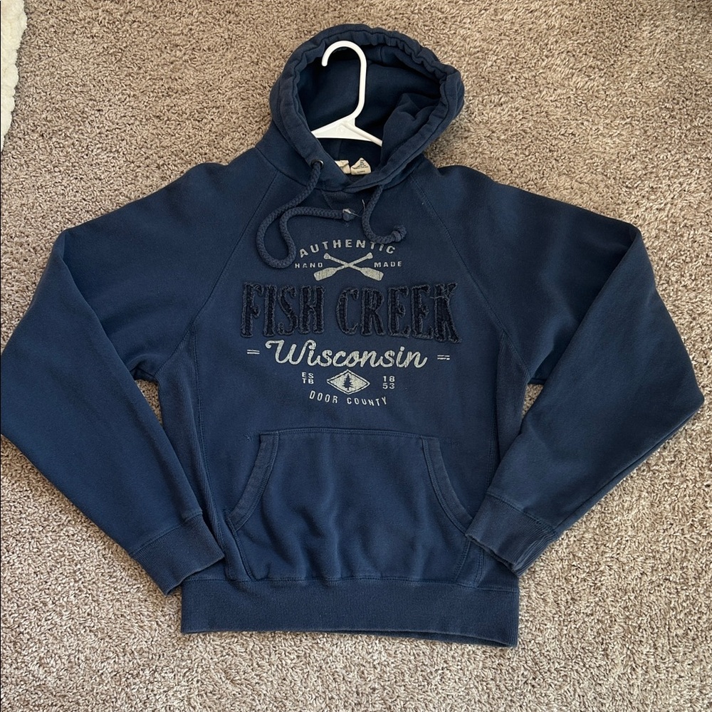 Blue 84 Fish Creek Wisconsin Men's Navy Hoodie